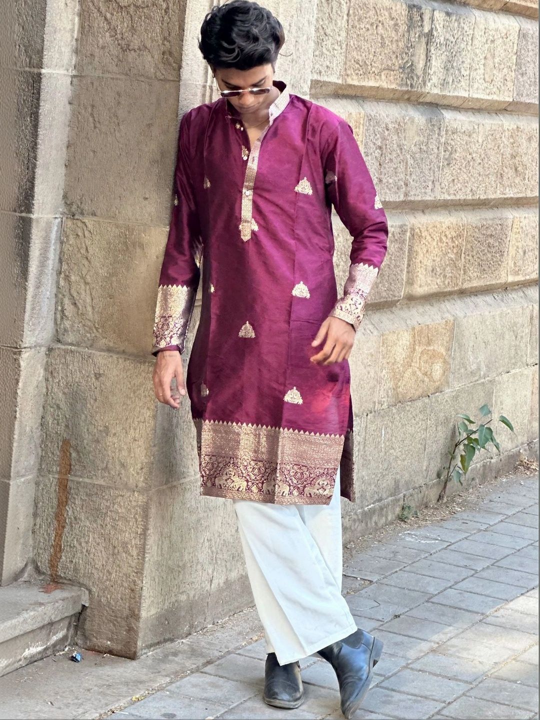 House Of Sanskruti Men Grandeur & Majestic Artwork Jacquard Kurta-picture-16