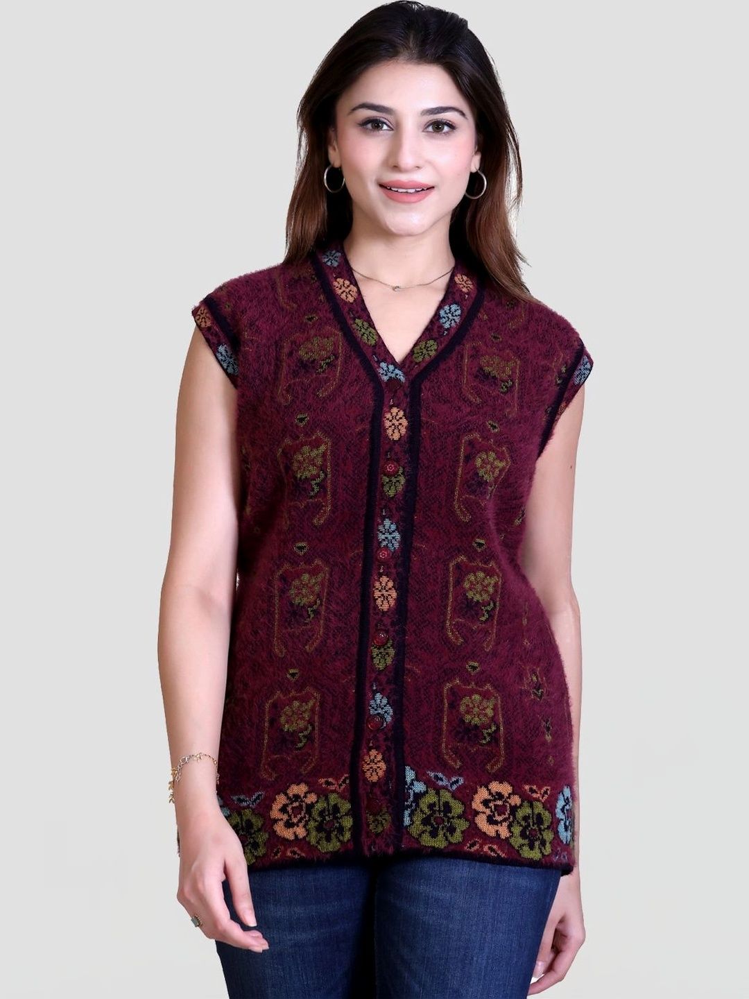 aarbee Women Floral Printed Cardigan-picture-9