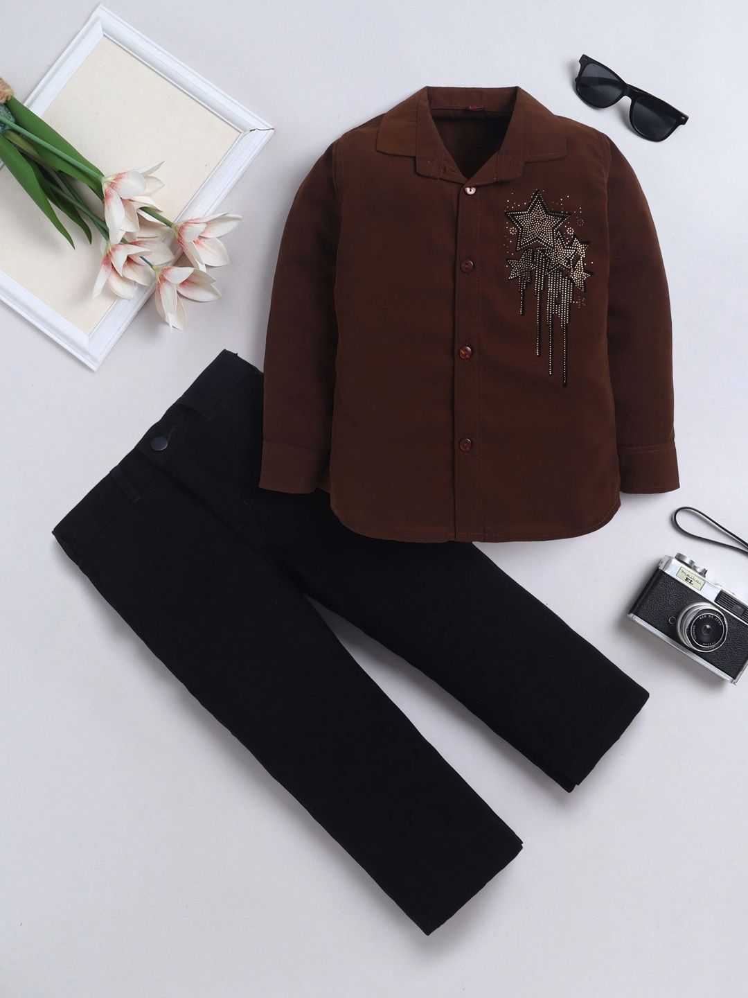 Miss & Chief Boys Embellished Shirt with Trousers-picture-18