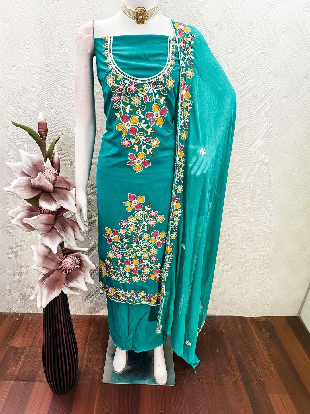 KALINI Embroidered Unstitched Dress Material-picture-48