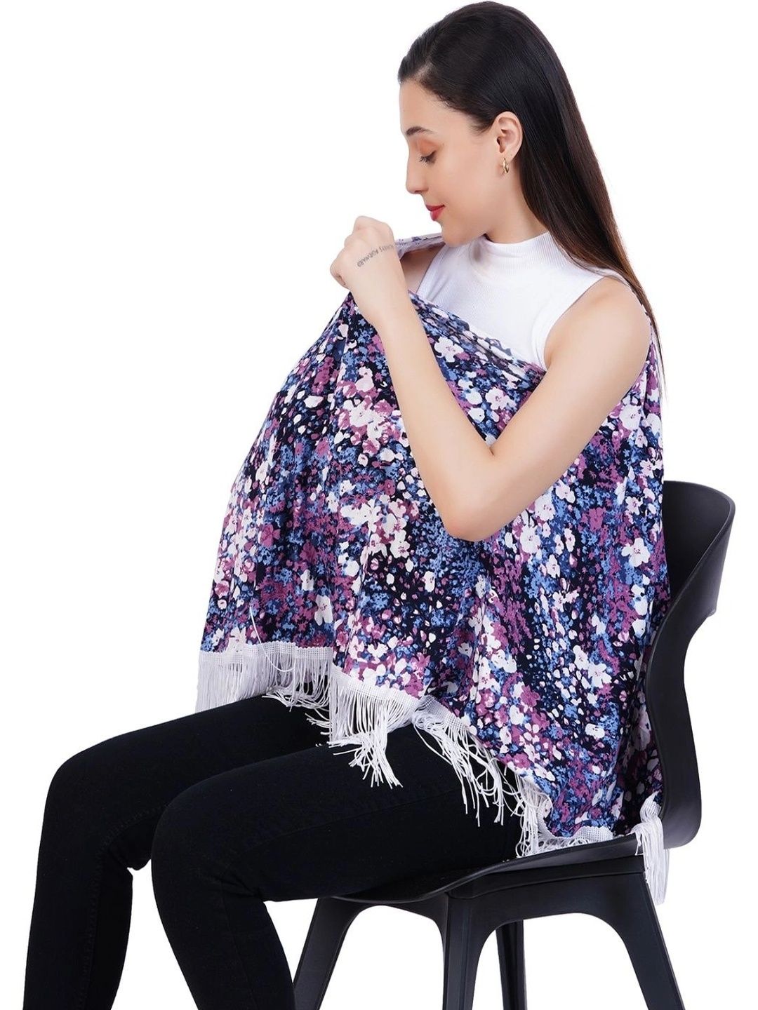 AGUILA Women Printed Maternity Tasselled Shrug-picture-29