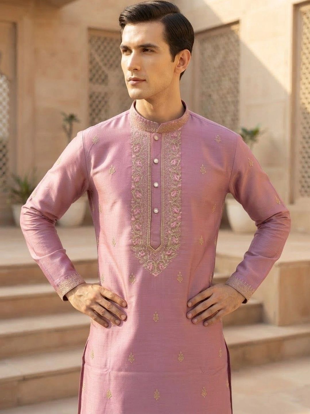 Rajlaxmi Apparel Men Embroidered Thread Work Brocade Kurta-picture-18