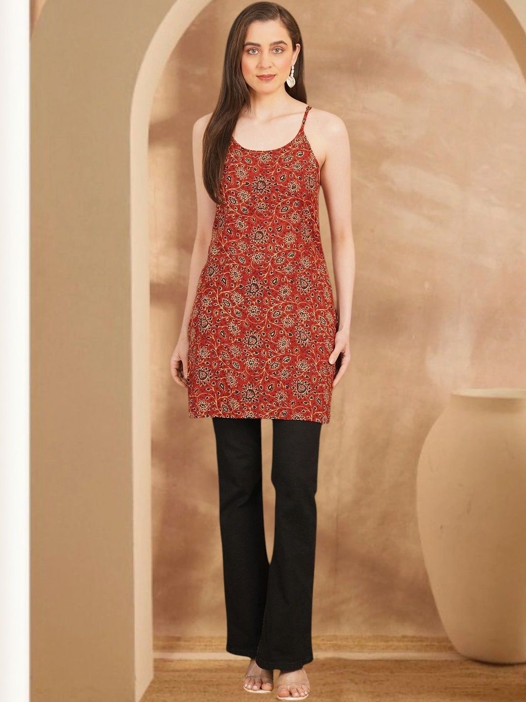 Anouk Rustic Botanical Printed Pure Cotton Blend Khadi Kurti-picture-25