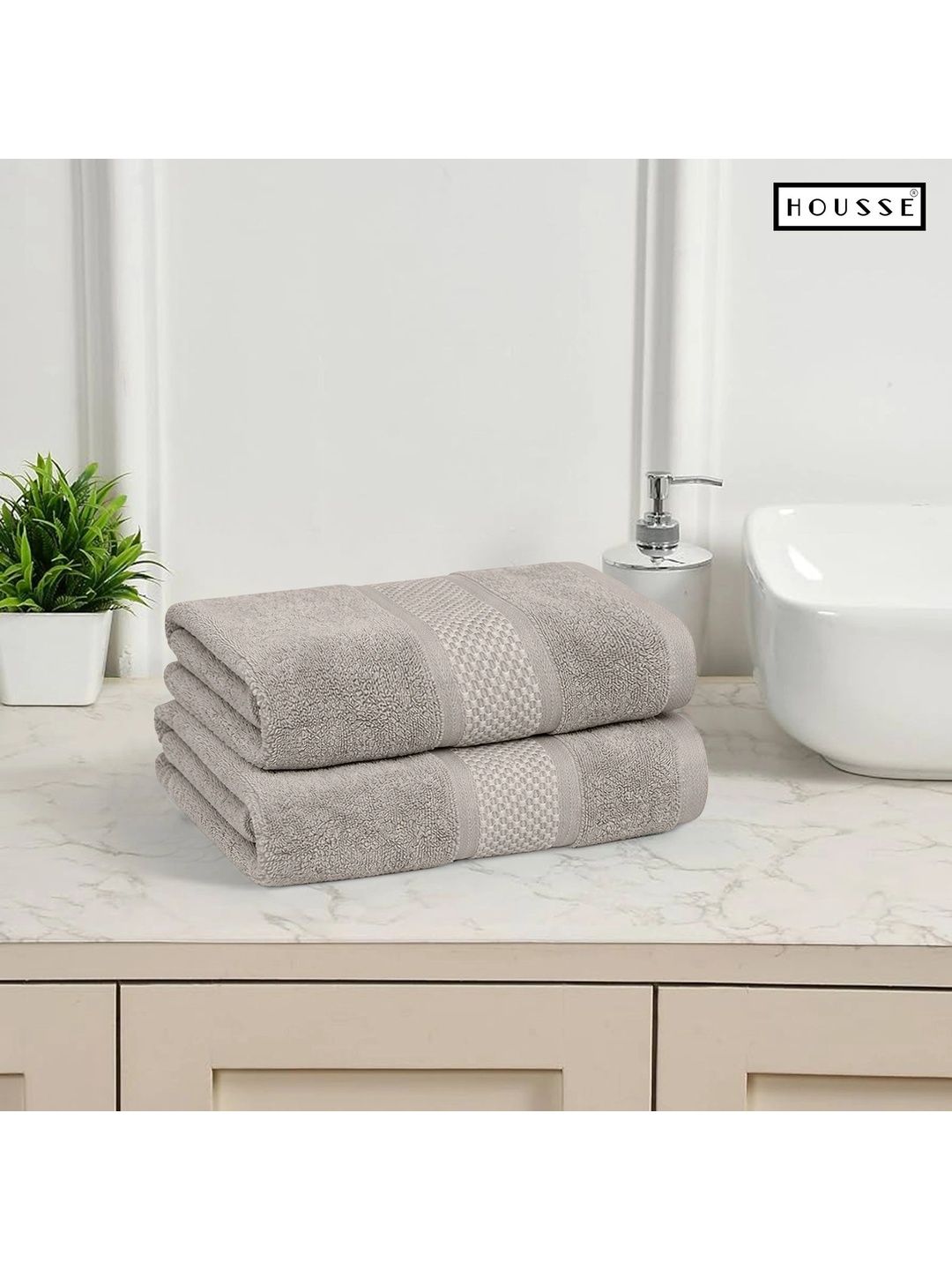 HOUSSE 2-Pcs Grey Cotton Hand Towels-image-36