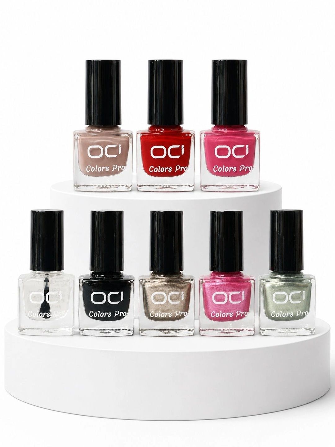 OCI Set Of 8 Pro Nail Enamel Nail Polish - 5 ml Each - Glam After Dark & Adda Ready-image-31