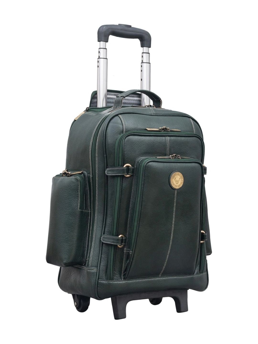 BRAND LEATHER Textured Soft-Sided Cabin Trolley Bag-image-15