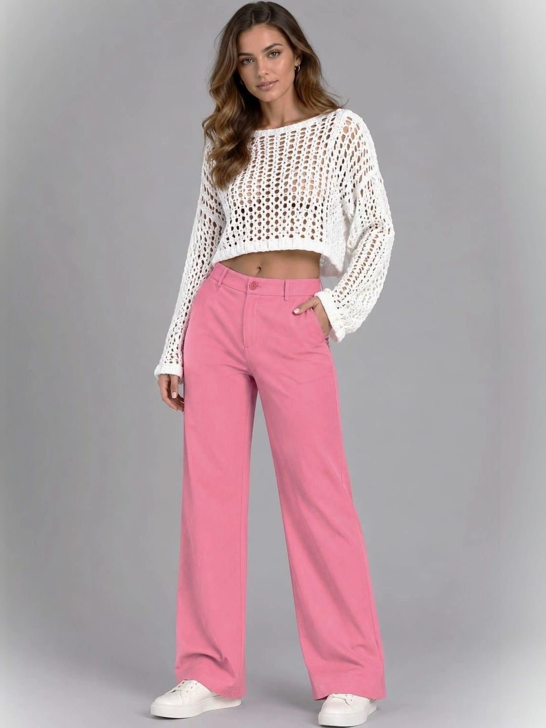 Club York Women Solid Chinos Mid-Rise Trousers-picture-30