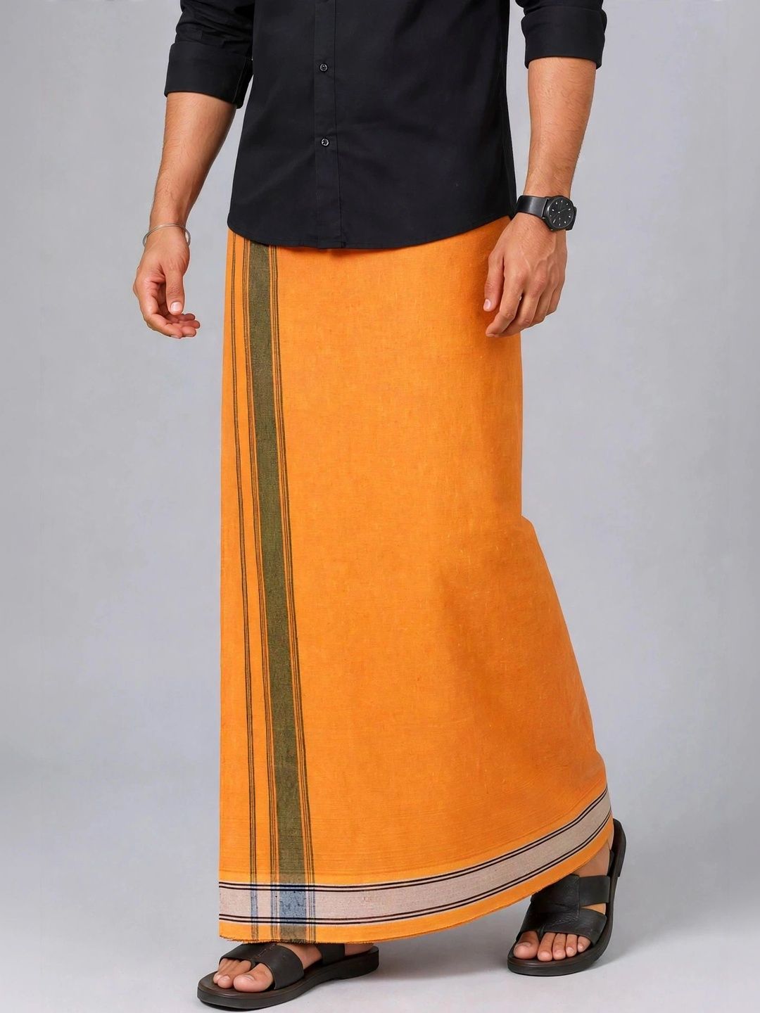 TUNI MANI Men Striped Cotton Dhoti Dhotis-picture-48
