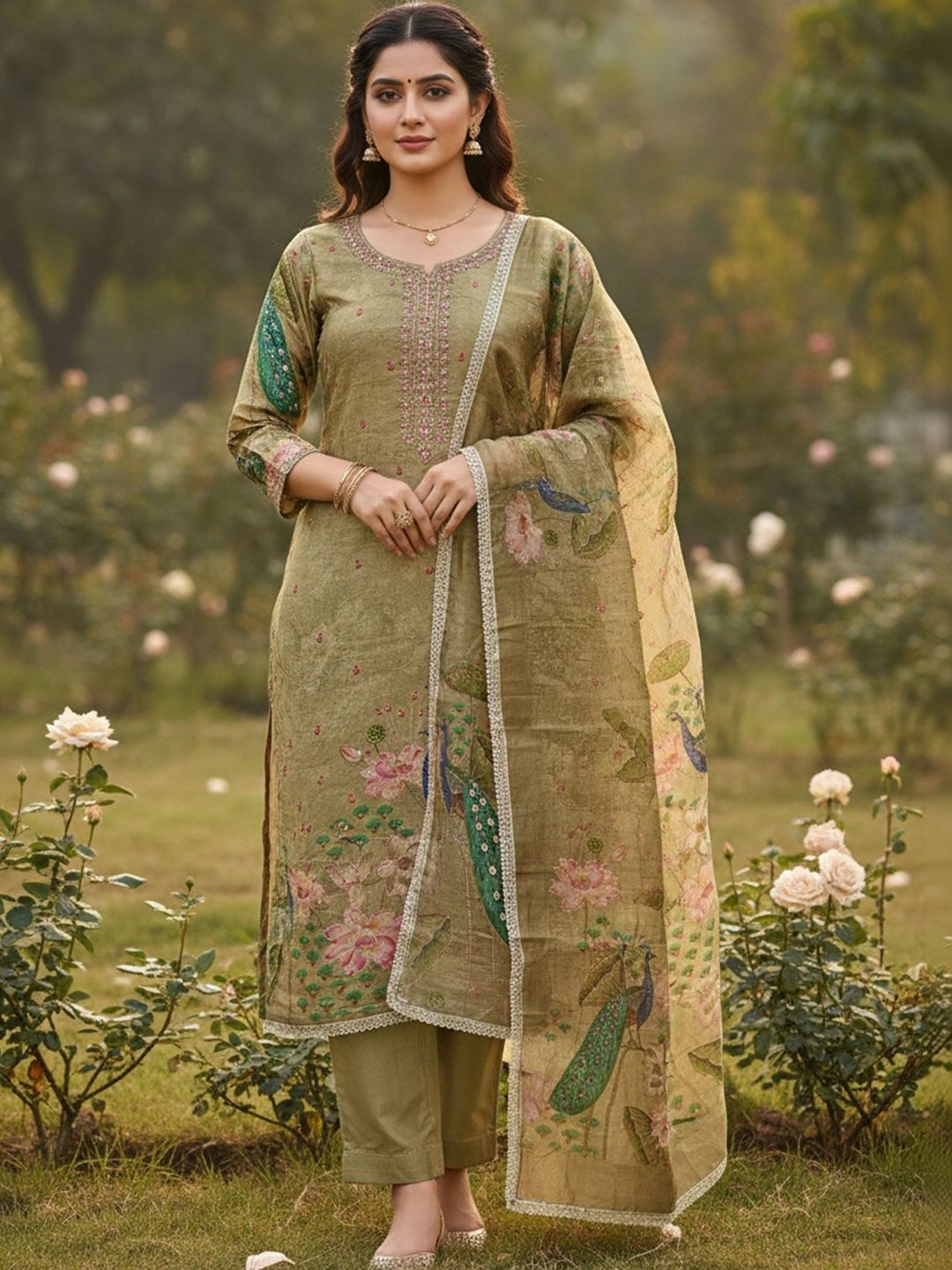 Maroosh Printed Unstitched Dress Material-picture-0