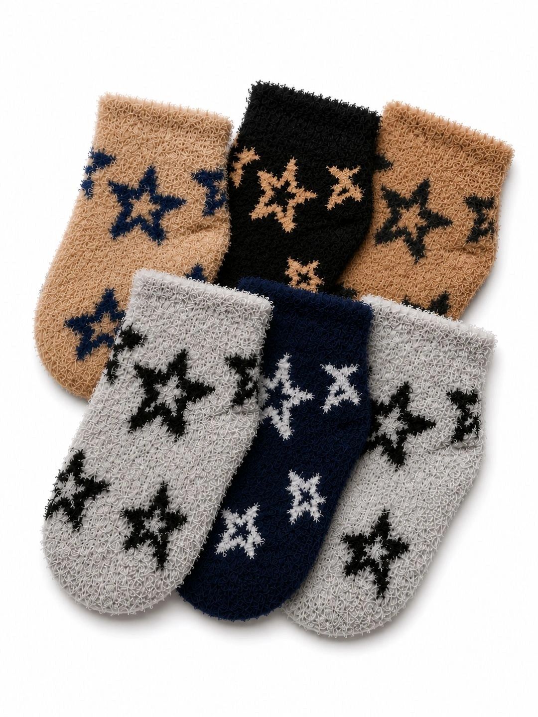 CORTICA Unisex Kids Pack of 6 Wool Blend Assorted Patterned Ankle Length Socks-picture-56