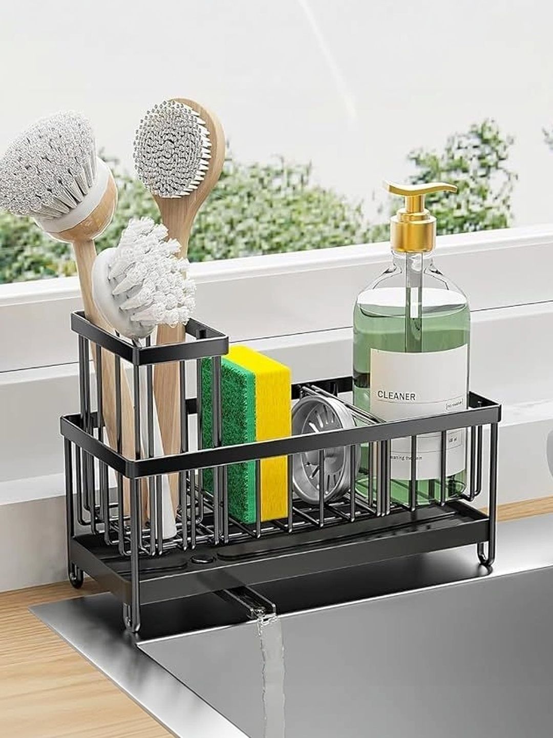 Myntra Elegant Homes Black Stackable Multi-Utility Kitchen Sink Organiser-image-14