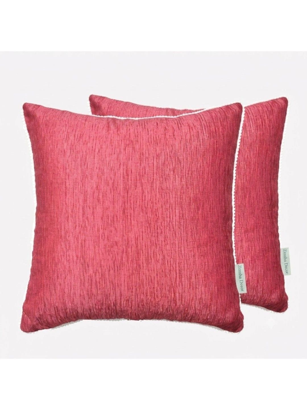 ZENSHA DECOR Red Set of 2 Square Cushion Covers-picture-46