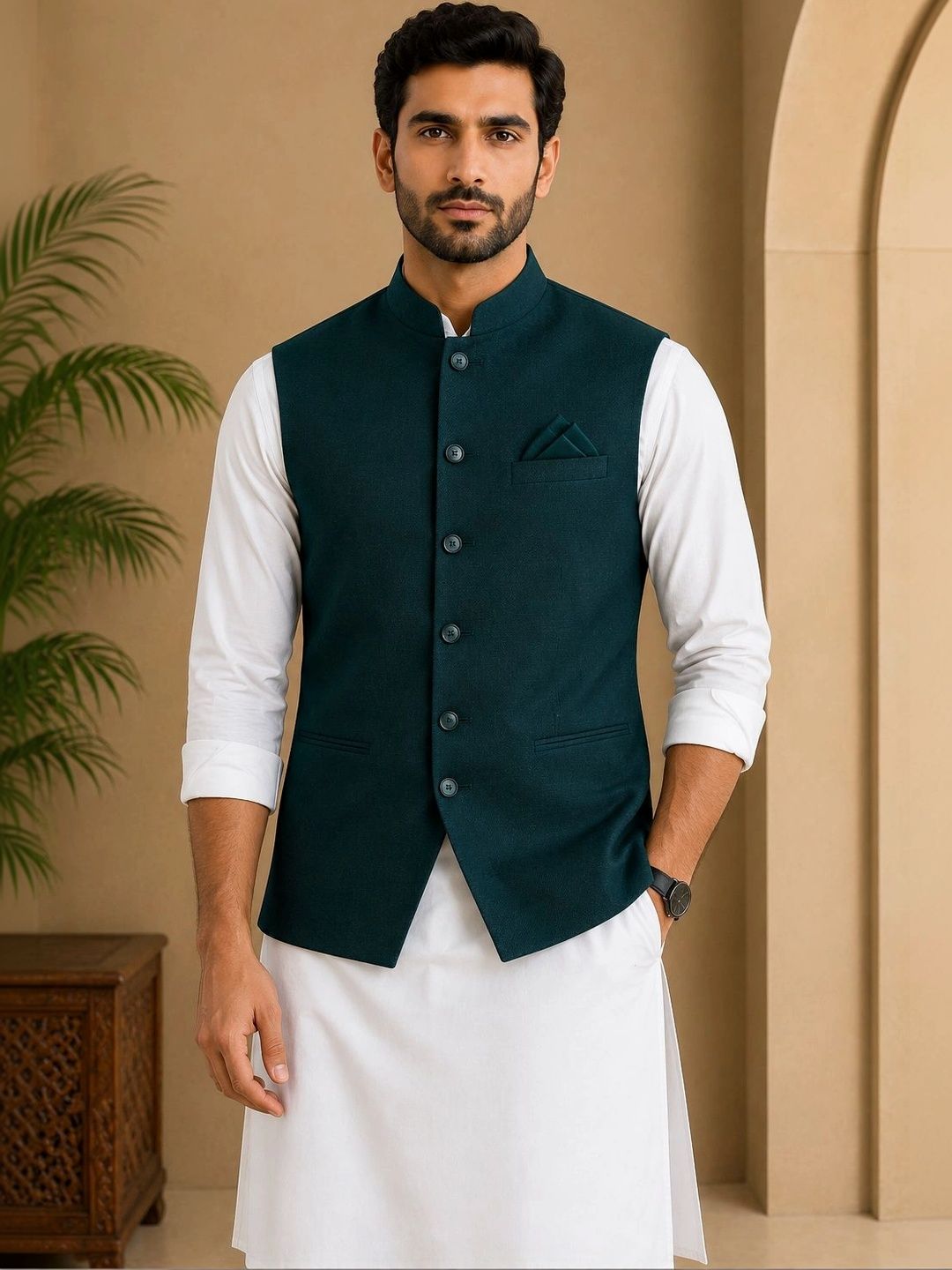 INVICTUS Polycotton Woven Nehru Jackets-picture-56