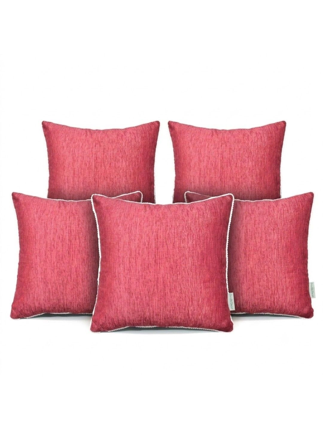 ZENSHA DECOR Red Set of 5 Square Cushion Covers-picture-32