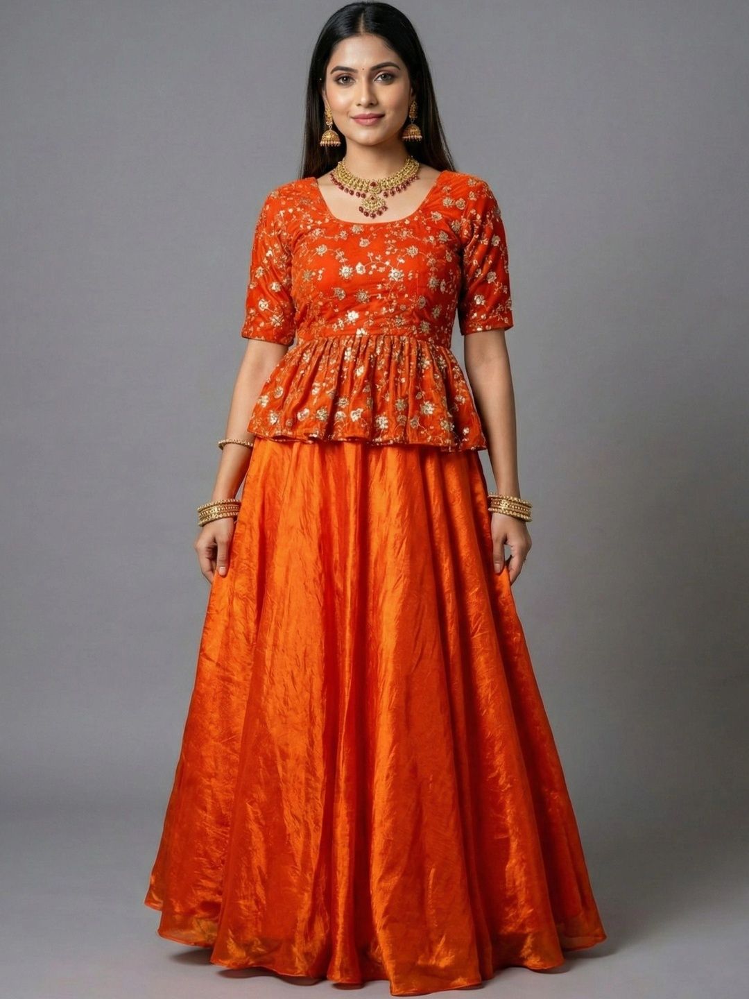 Previah Embellished Sequinned Ready to Wear Lehenga &-image-33