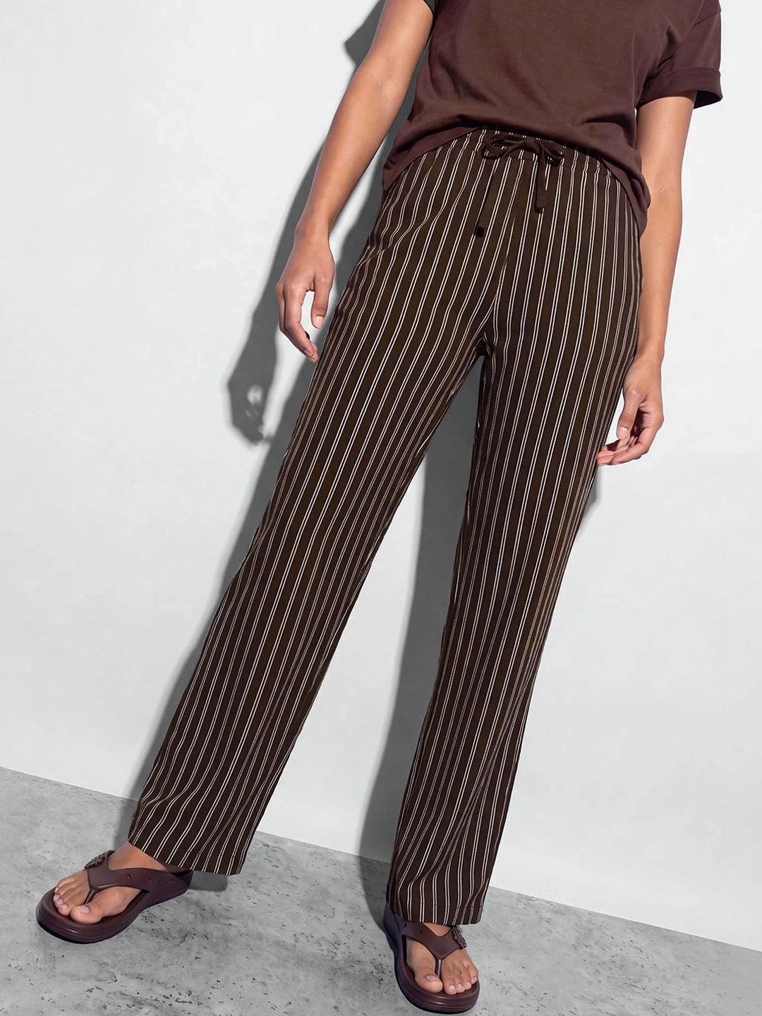 Ginger by Lifestyle Striped Mid Rise Lounge Pants-picture-48