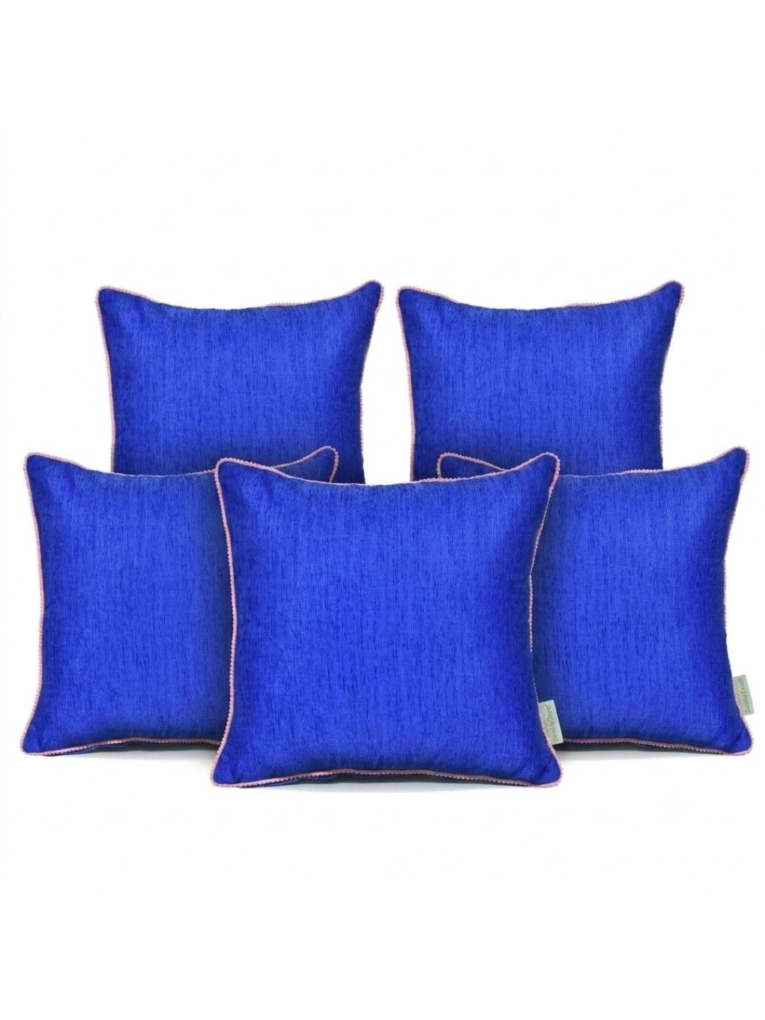 ZENSHA DECOR Navy Blue Set of 5 Square Cushion Covers-picture-49