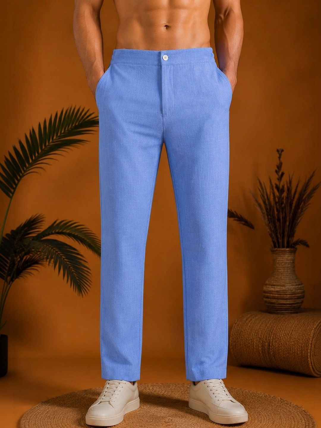 Blezza Men Relaxed Easy Wash Trousers-picture-57
