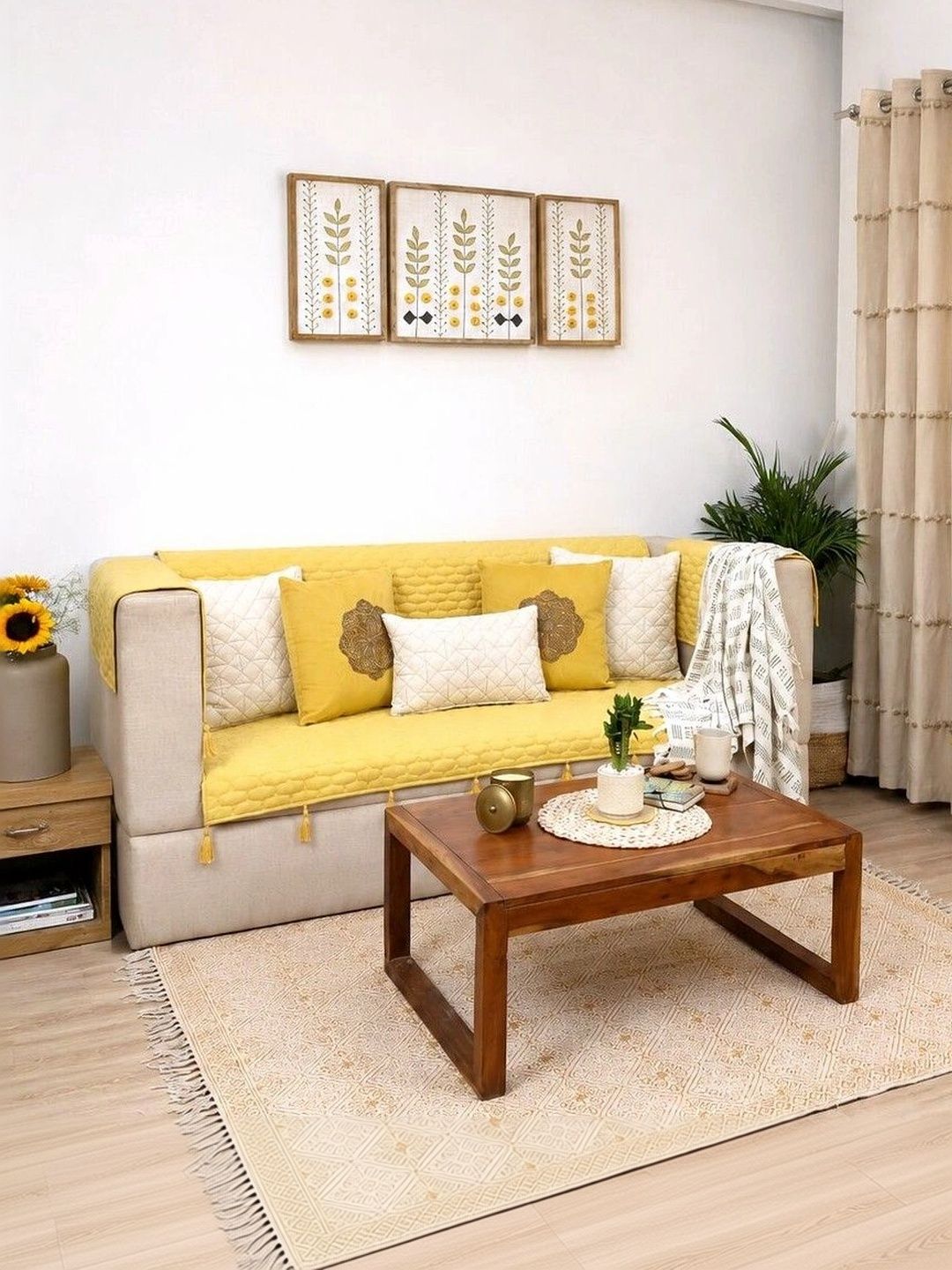eyda Yellow Sofa Cover With Arms-image-18