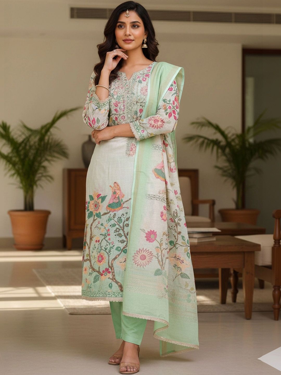 Maroosh Printed Linen Unstitched Dress Material-picture-11