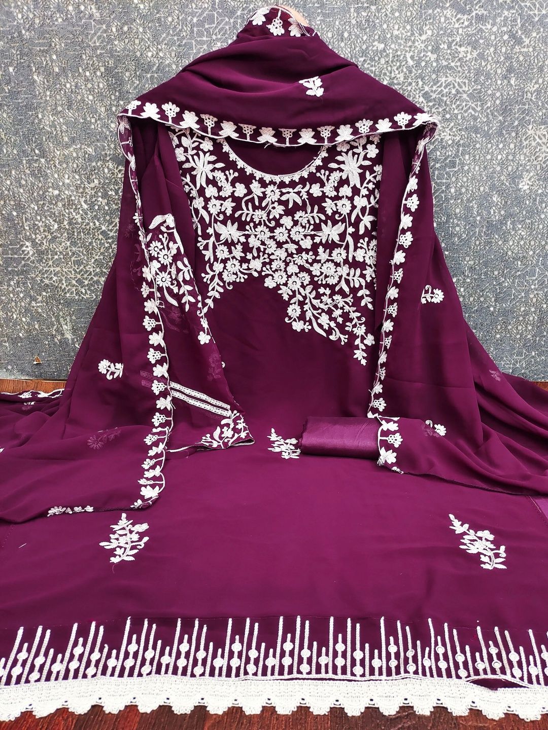 KALINI Embroidered Organza Unstitched Dress Material-picture-26