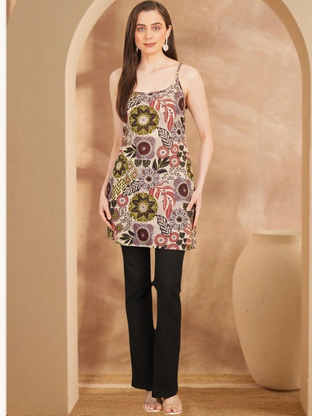 Anouk Rustic Floral Printed Pure Cotton Blend Khadi Kurti-picture-39
