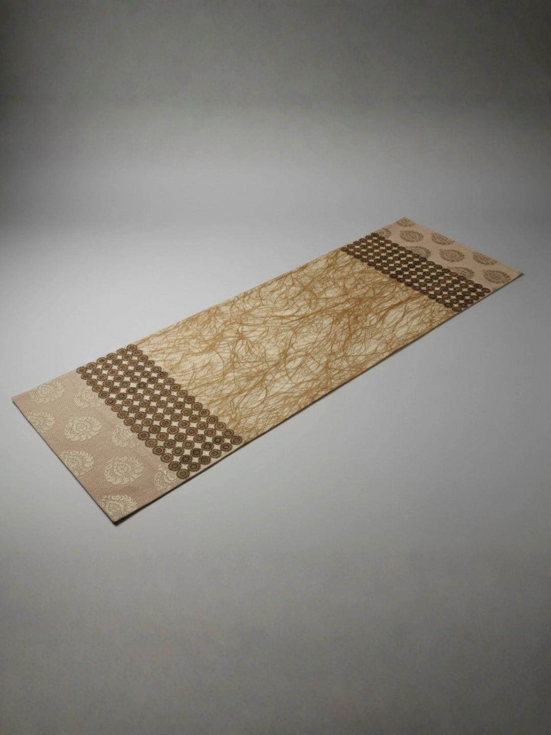 THE HOME CO. Beige Printed Acrylic Laminated Table Runner-picture-33