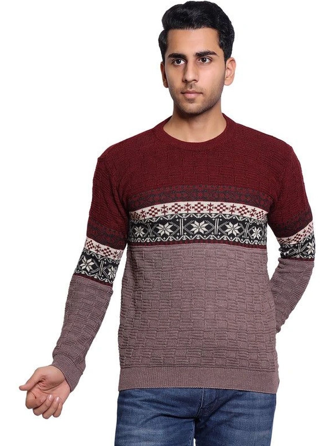 Grand Line Men Fair Isle Printed Pullover-picture-46