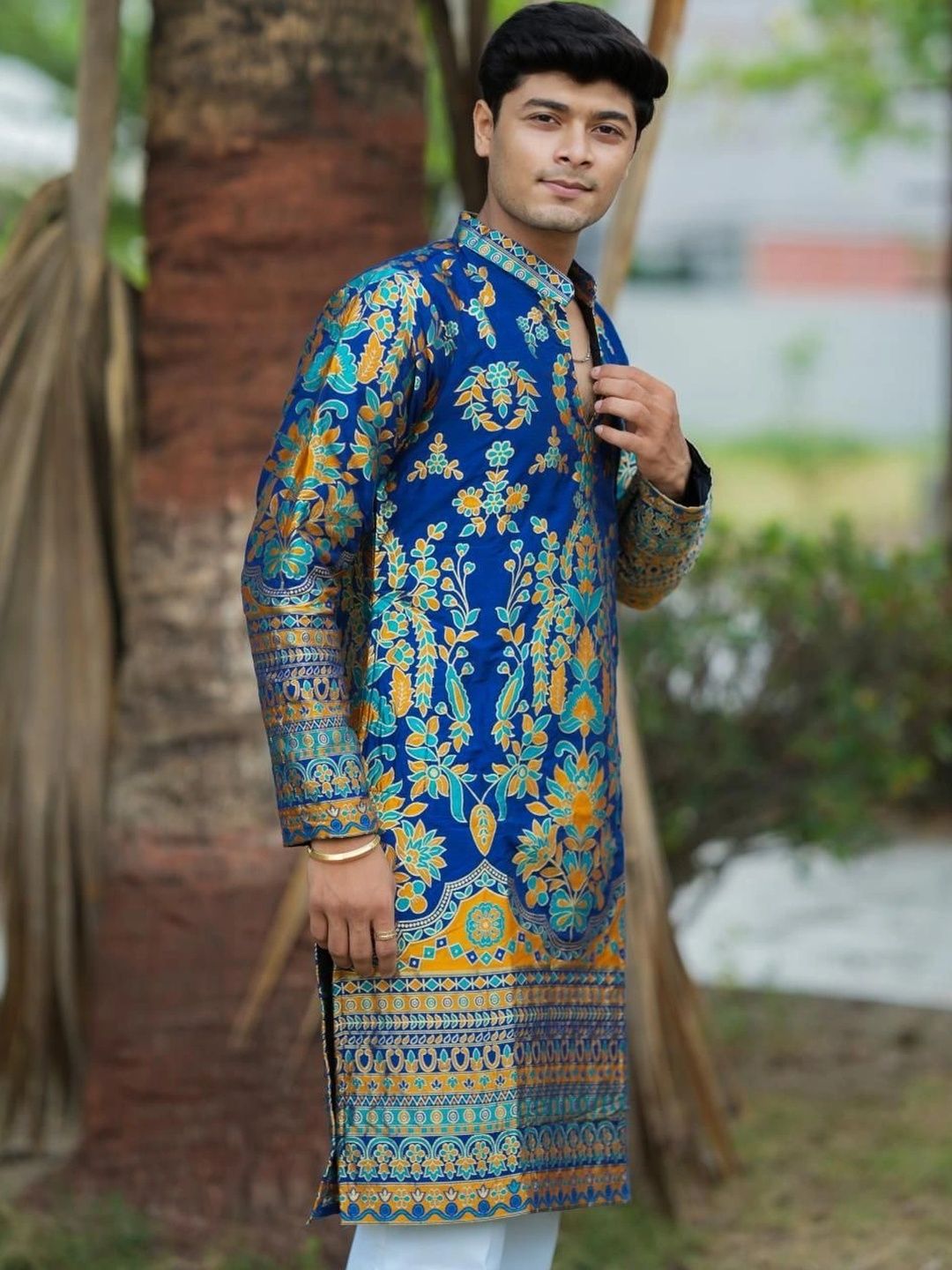 House Of Sanskruti Men Grandeur & Majestic Artwork Jacquard Kurta-picture-36