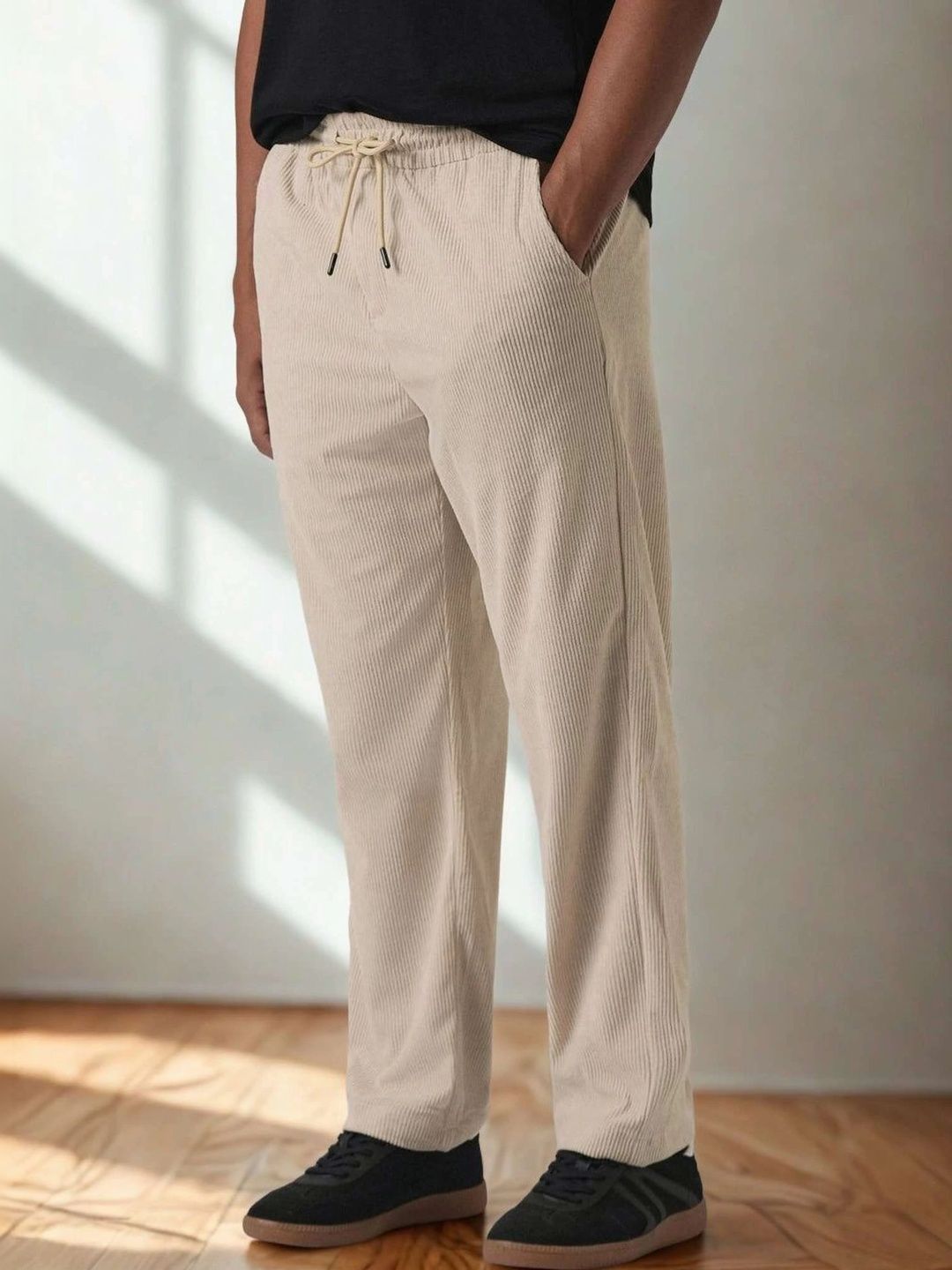 Global Jeans Men Self Design Mid-Rise Straight Lounge Pants-picture-56