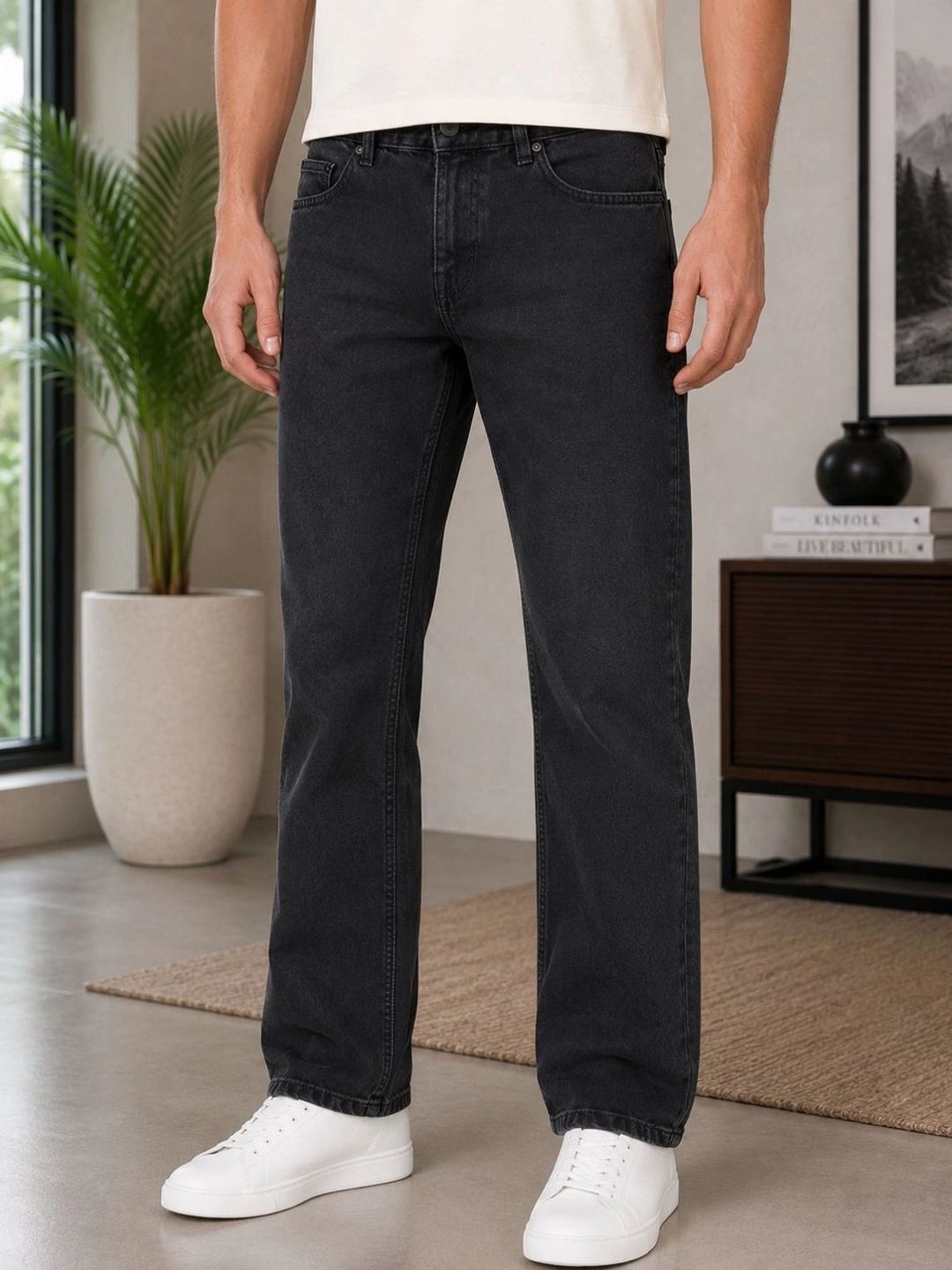 Kyber Men Jean Straight Fit Mid-Rise Light Fade Stretchable Jeans-picture-53