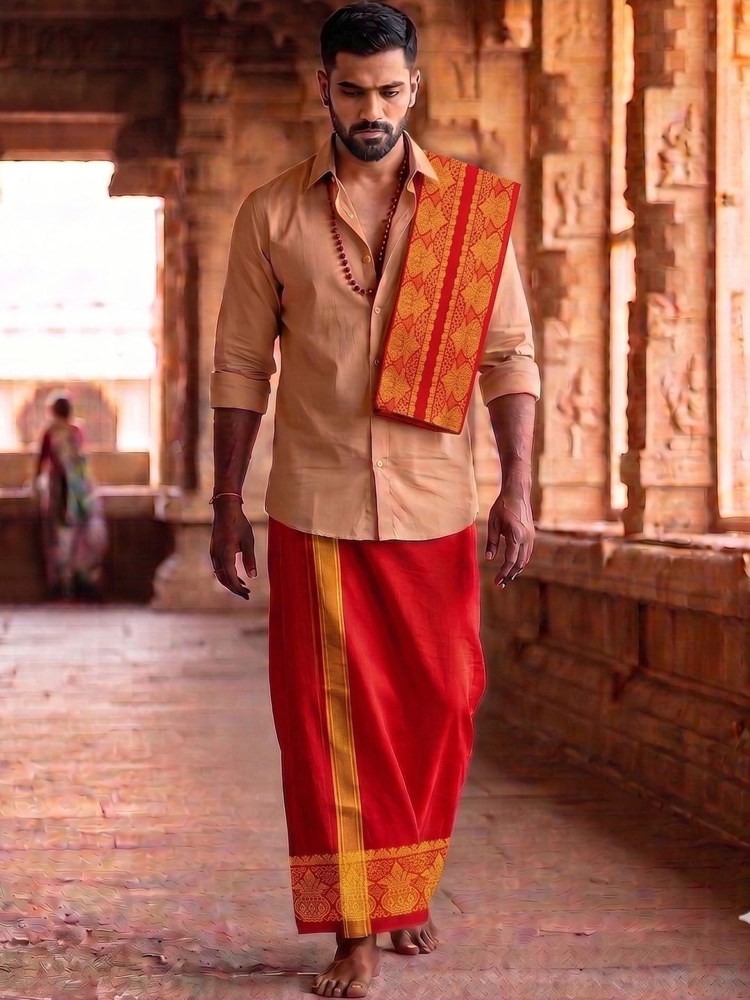 Hornbill Enterprises Men Embroidered Cotton Dhoti Dhotis-picture-28