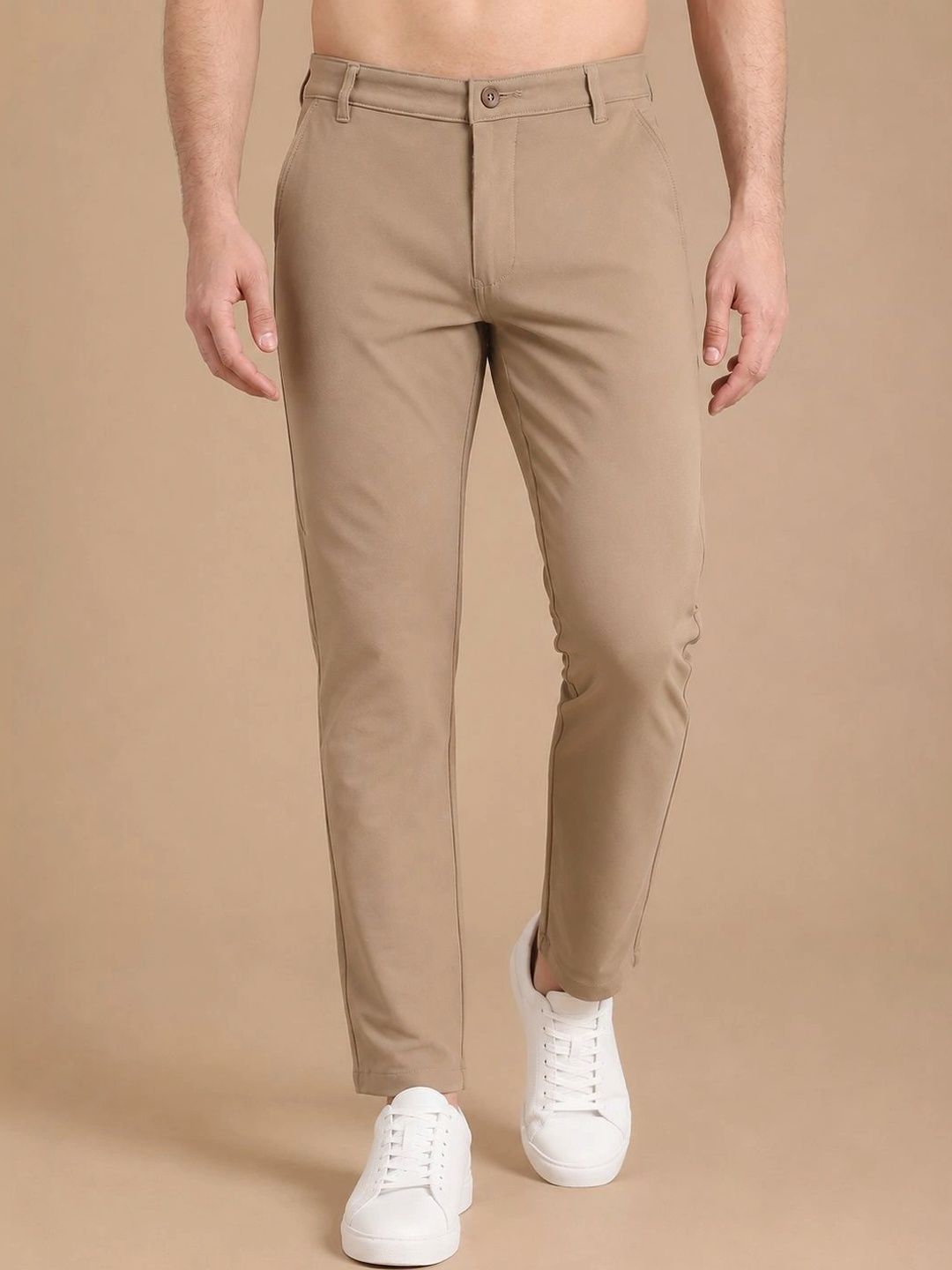 Roadster Men Relaxed Tapered Fit Easy Wash Chinos Trousers-picture-14