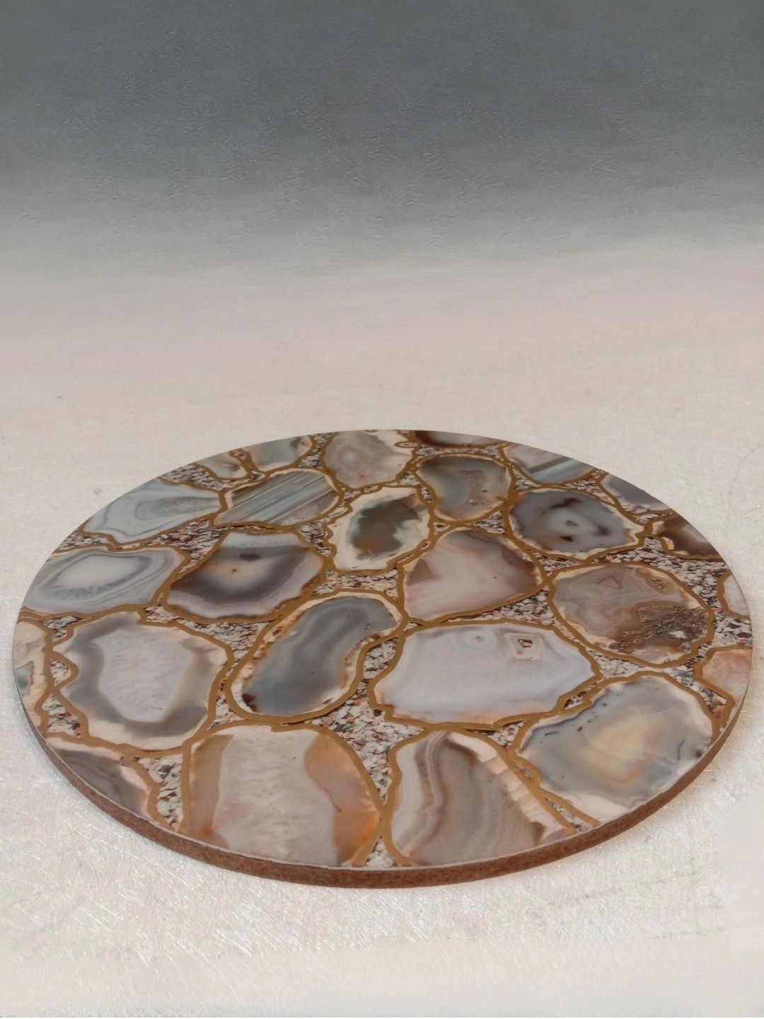 THE HOME CO. Cream & Brown Printed Round Table Placemats-picture-54