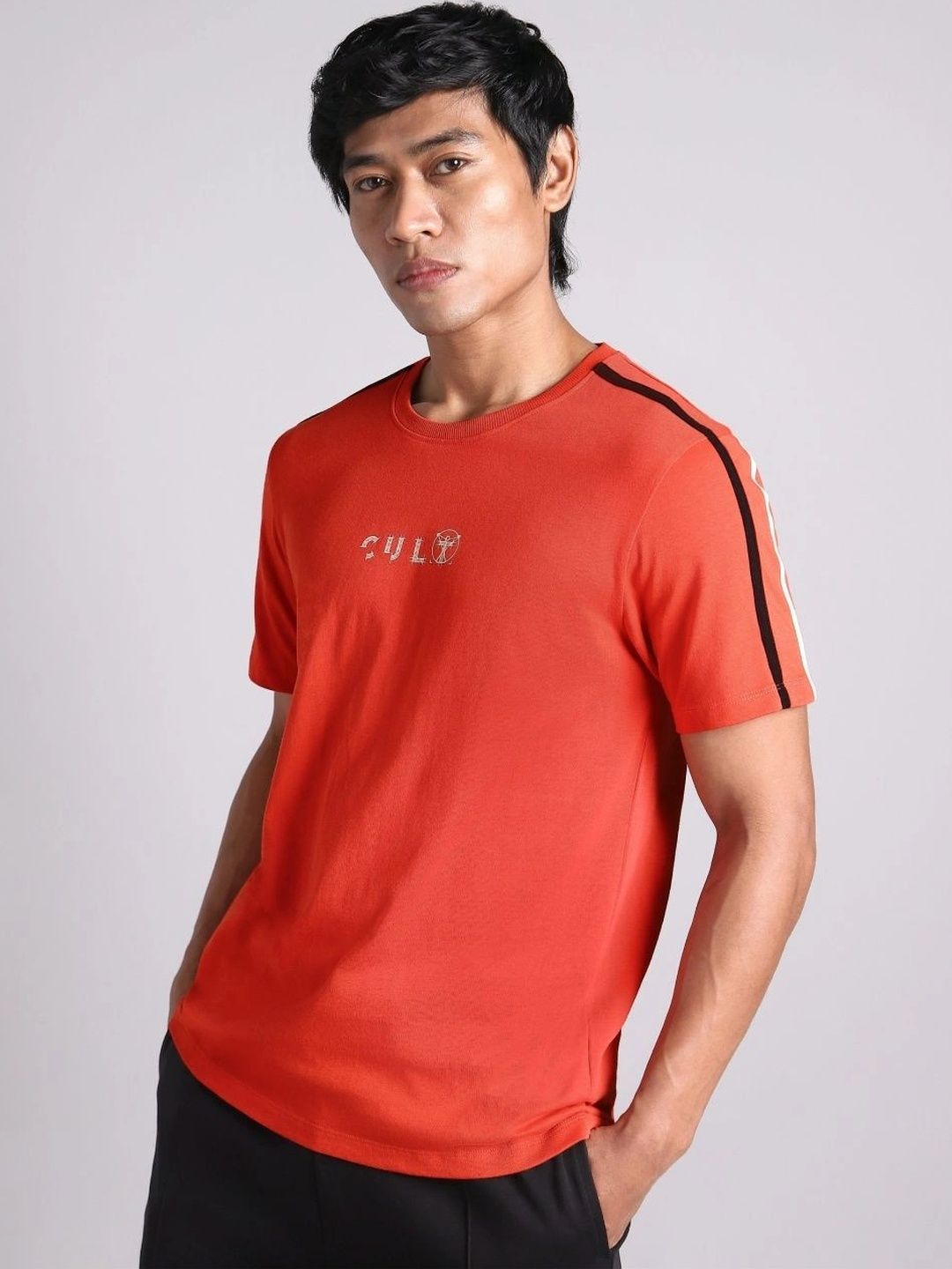 CULT Men Brand Logo Printed Bio Finish T-shirt-picture-21