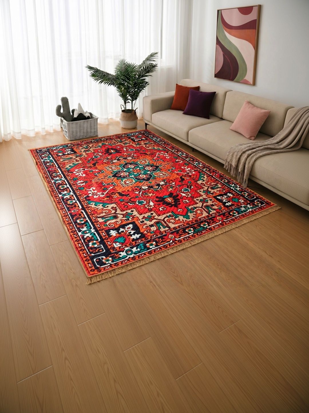 Fashion String Red Traditional Polyester Carpet-picture-40
