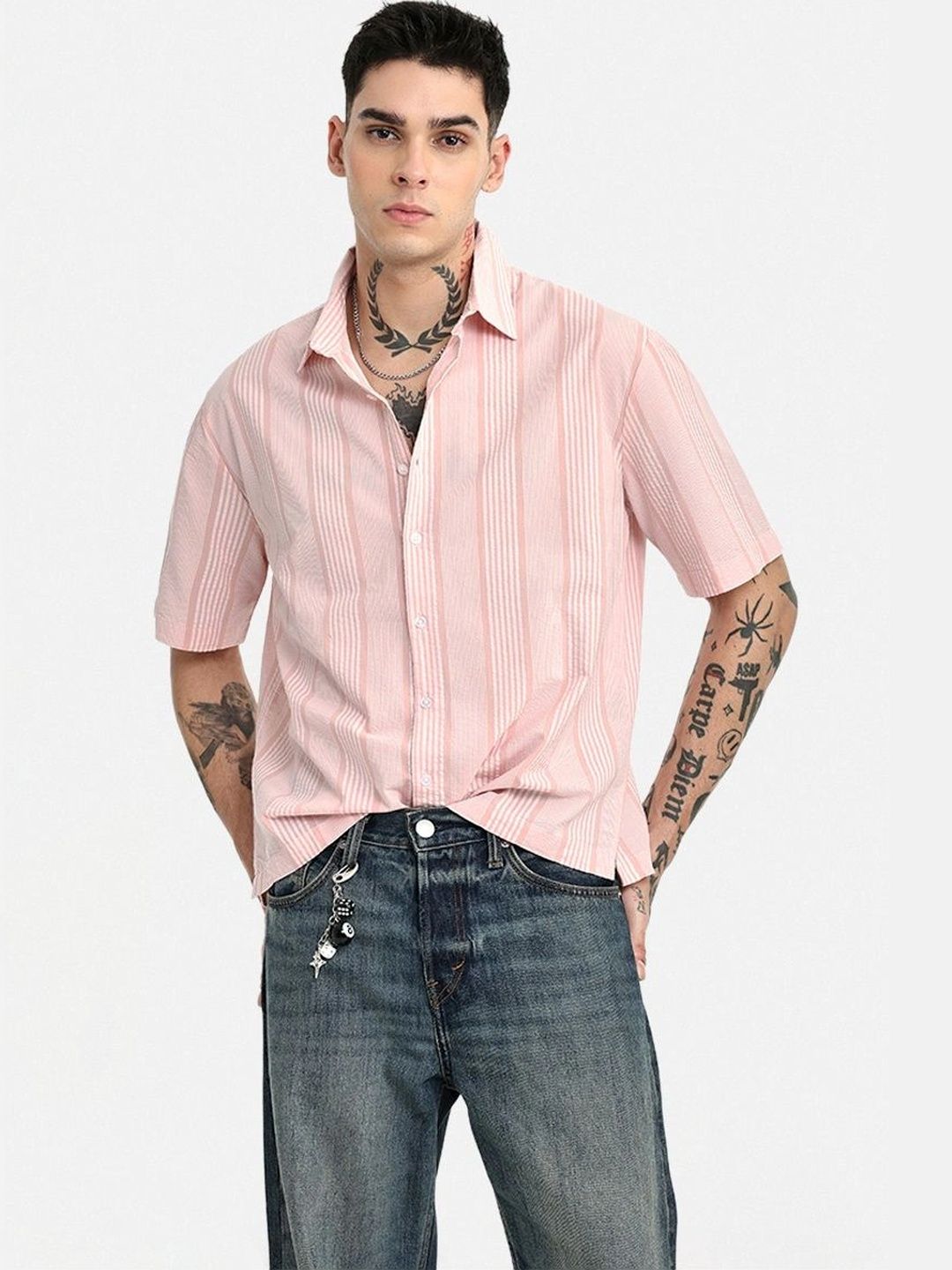 Snitch Men Boxy Striped Casual Shirt-picture-26