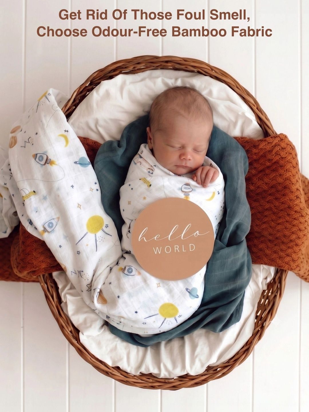 DOTMOM Set Of 2 Supersoft Antibacterial Bamboo Swaddle-picture-31