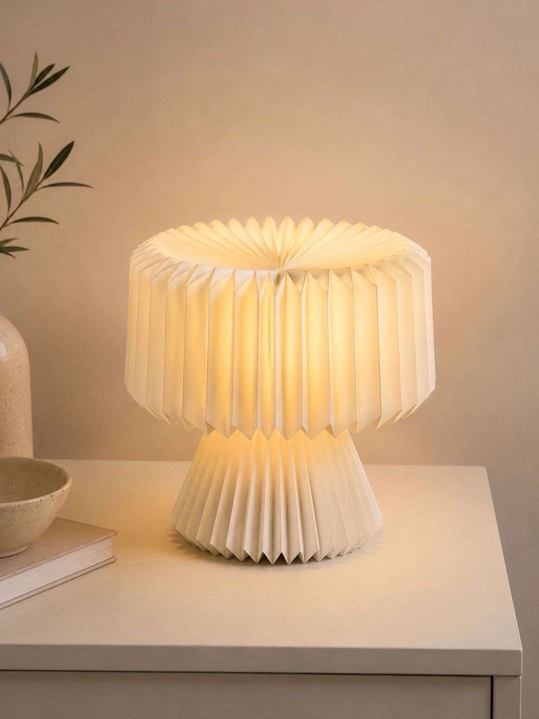 Glowhere White Industrial Abstract Shaped Table Lamp with Bulb-picture-42