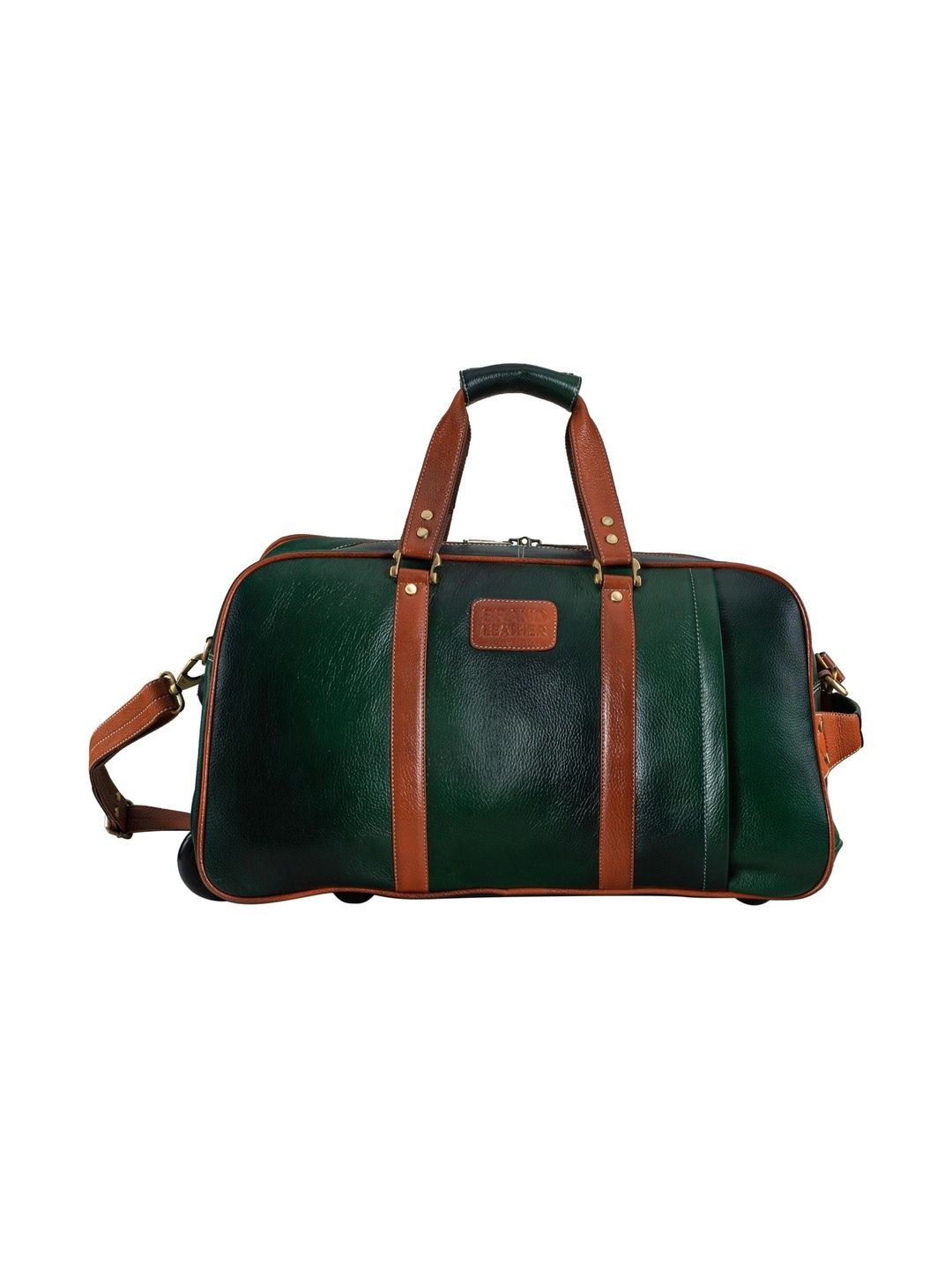 BRAND LEATHER Genuine Leather Travel Duffle Bag-image-4