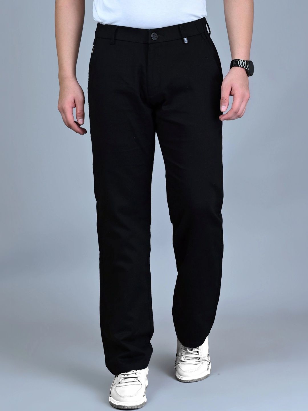 WHITE APPLE JNS Men Easy Wash Trousers-picture-34