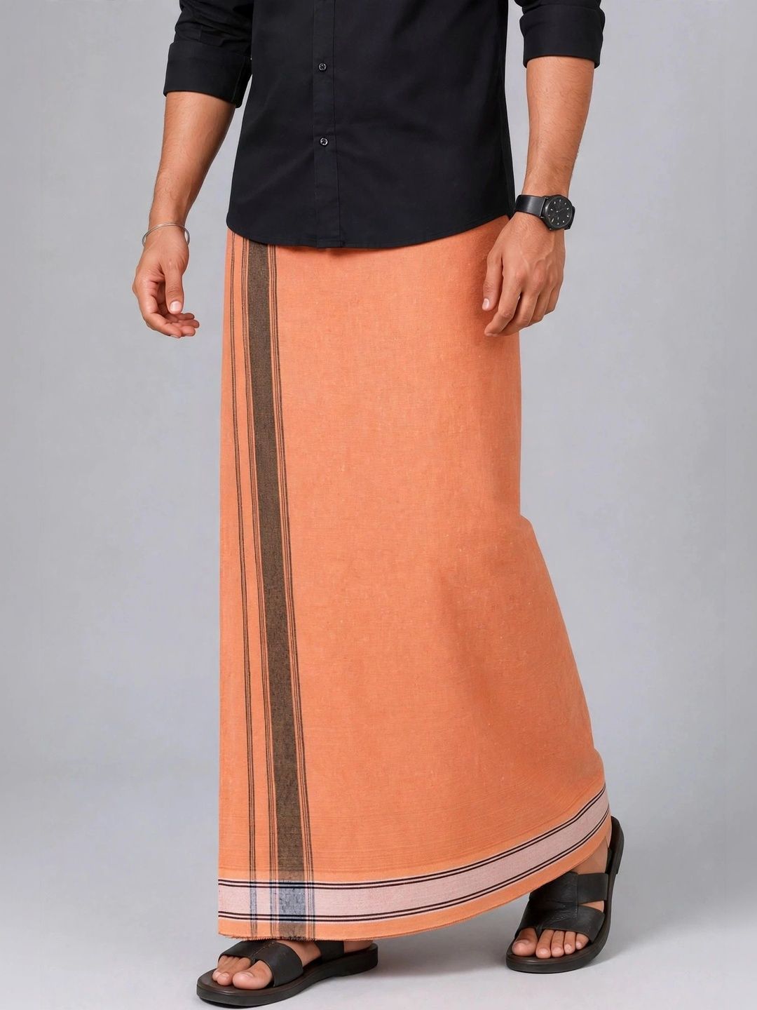 TUNI MANI Men Striped Cotton Dhoti Dhotis-picture-29