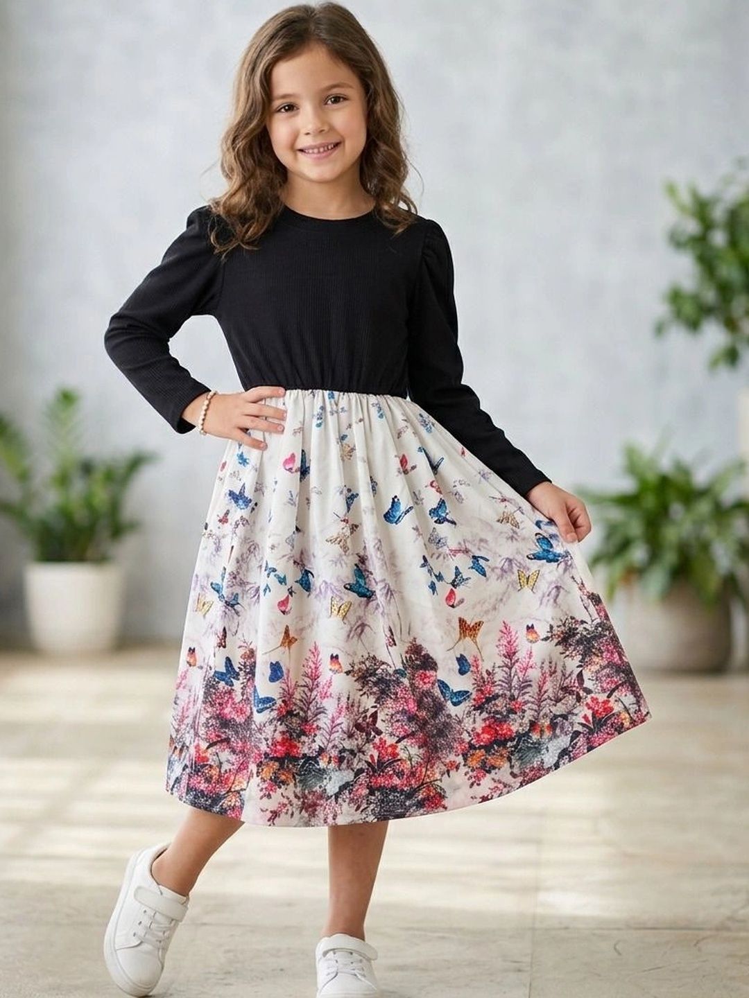 Miss & Chief Floral Print A-Line Midi Dress-picture-11