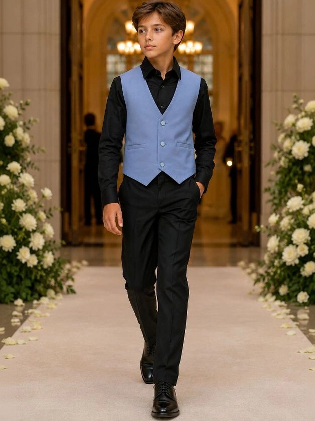 Sparklepop Boys V-Neck Casual Waistcoat-picture-43