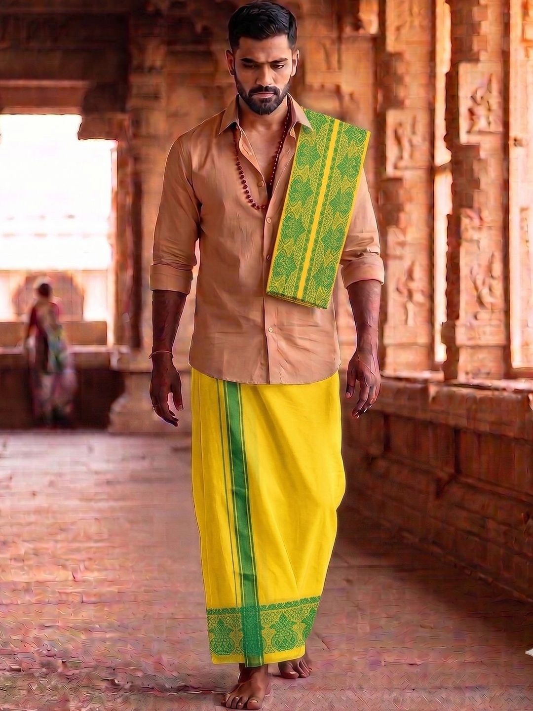 Hornbill Enterprises Men Embroidered Cotton Dhoti Dhotis-picture-24