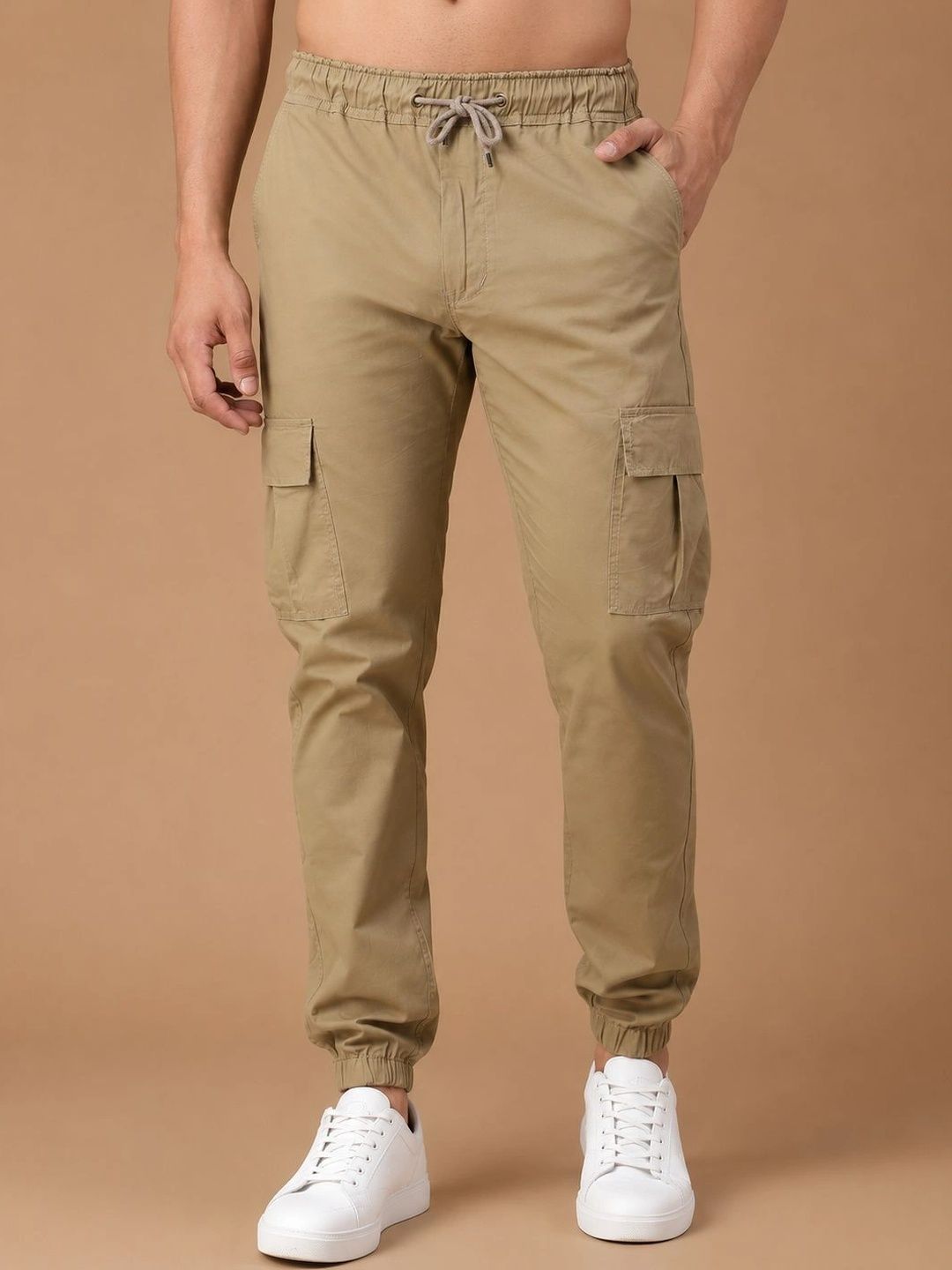 Roadster Men Smart Tapered Fit Easy Wash Cargos Trousers-picture-15