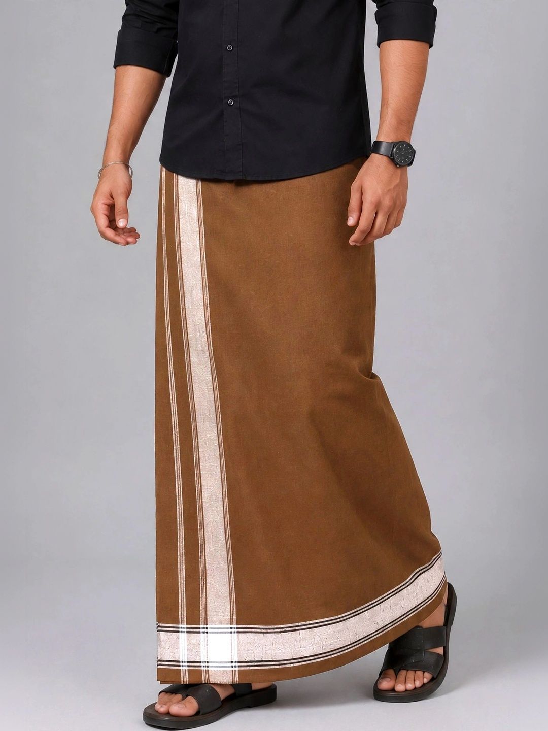 TUNI MANI Men Striped Cotton Dhoti Dhotis-picture-46