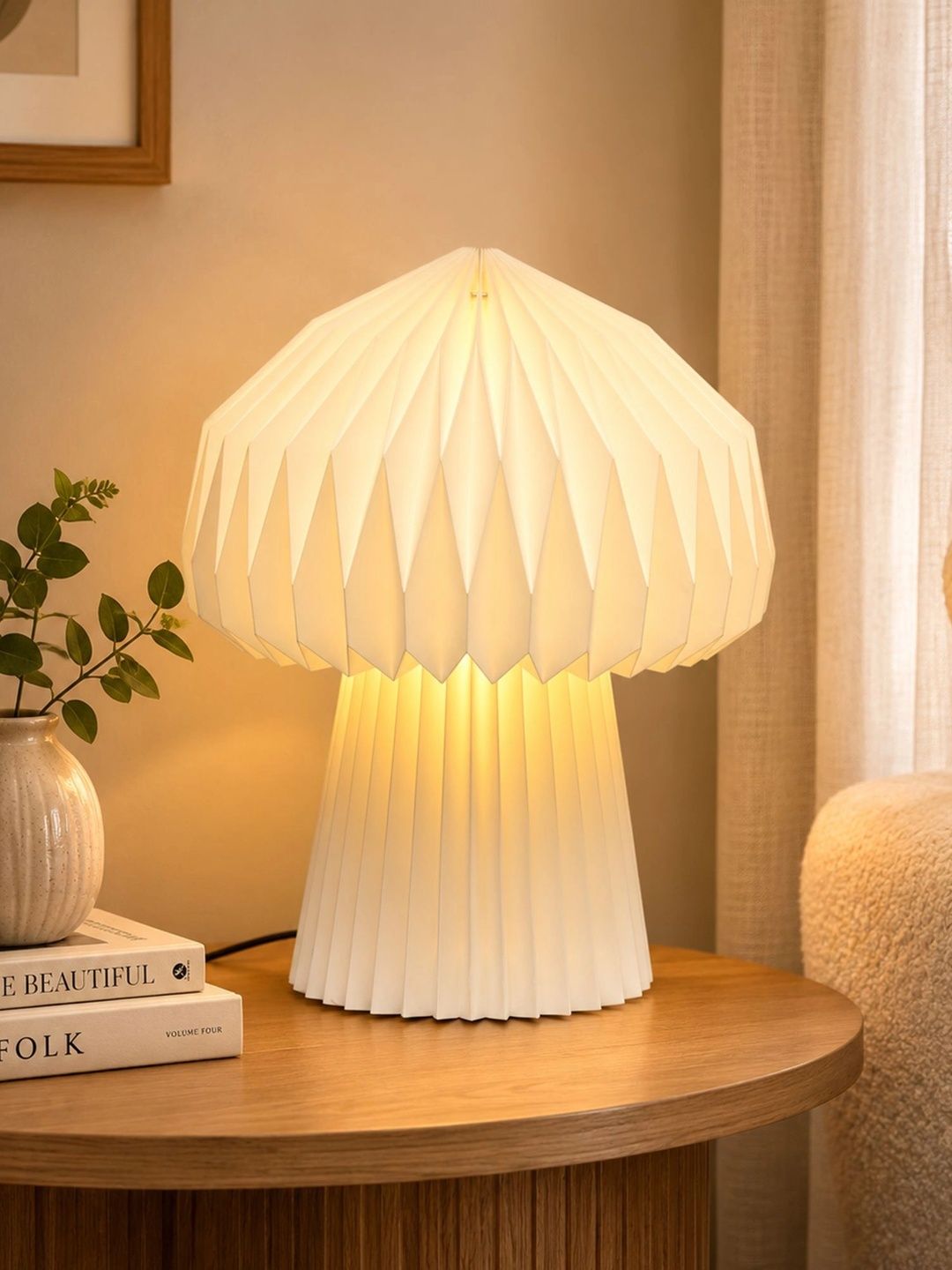 Glowhere White Textured Industrial Abstract Shaped Table Lamp with Bulb-picture-51