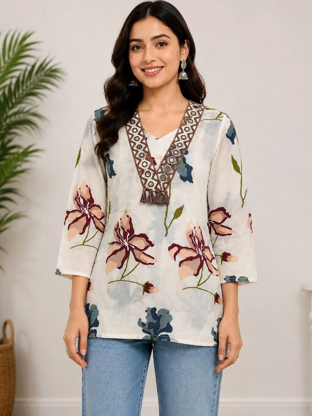 BAAKRAI Floral Print Cotton Blend Top-picture-38