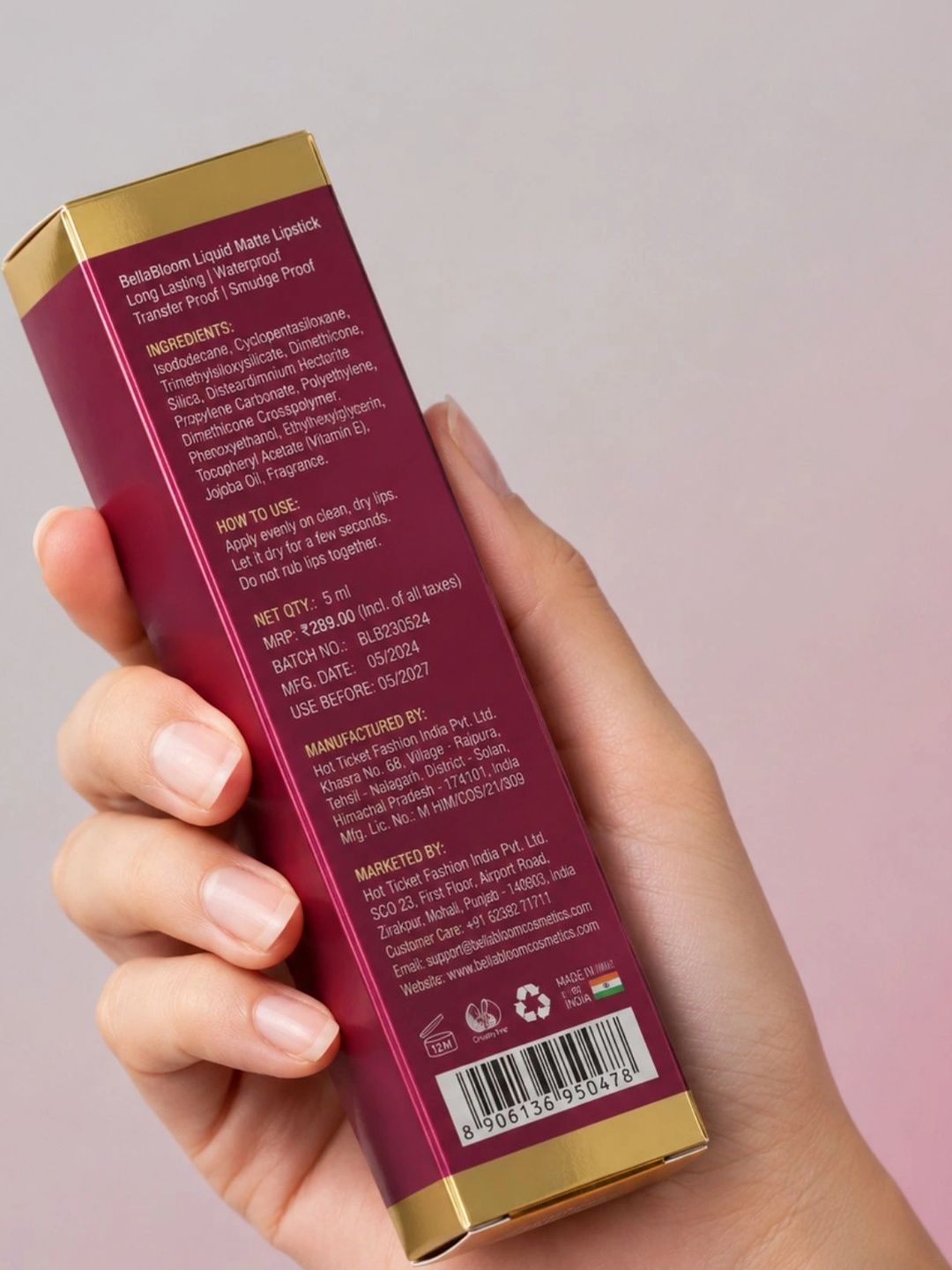 BELLABLOOM Waterproof Matte Liquid Lipstick With Vitamin E - 5 ml - Dark Brown-picture-26
